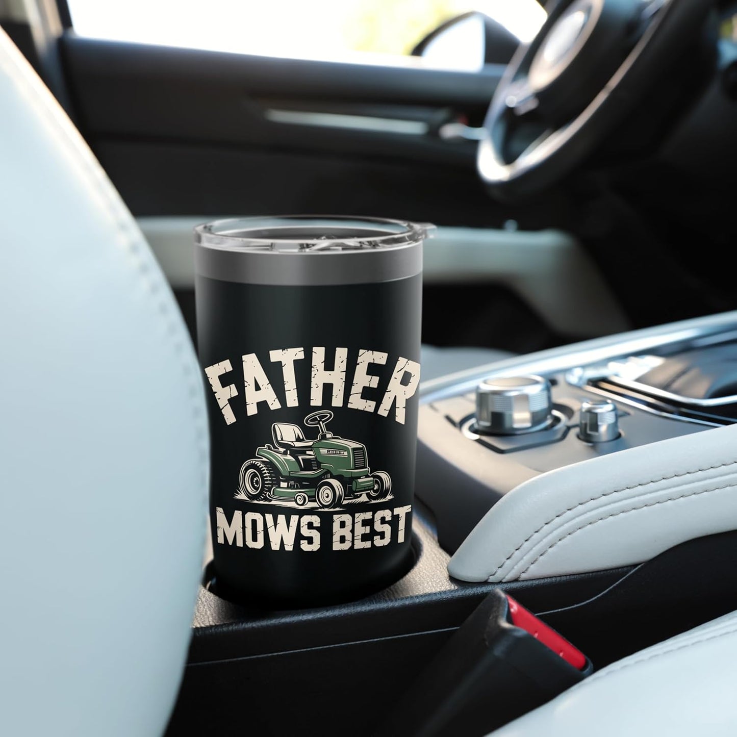 Father Mows Best Riding Lawn Mower Yard Tractor Stainless Steel Insulated Tumbler