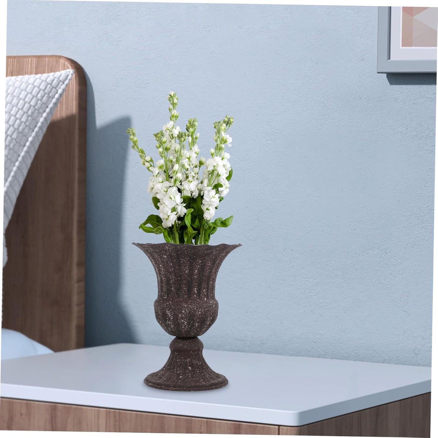 BESTOYARD Wedding Decorations Metal Flower Vase Classic Urn Planter Roman Column Flower Pot Plant Container Hydroponic Bottle Cement Vase Floral Arrangement Vase Grey Home Decor