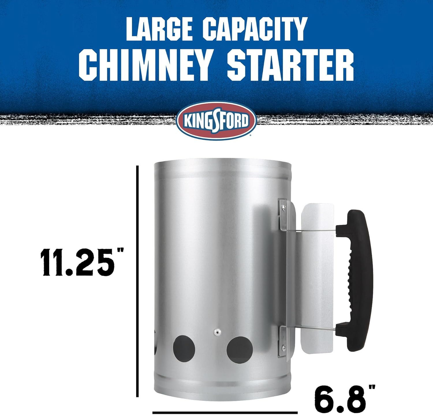 KINGSFORD Heavy Duty Deluxe Charcoal Chimney Starter, Large Capacity Z