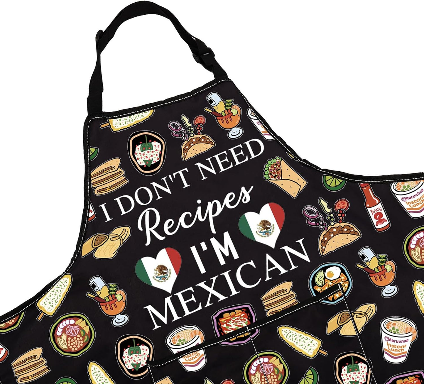 WCGXKO I Don't Need A Recipe I'm Mexican Kitchen Apron Funny Mexican Feast Gift Mexico Vacation Travel Gift