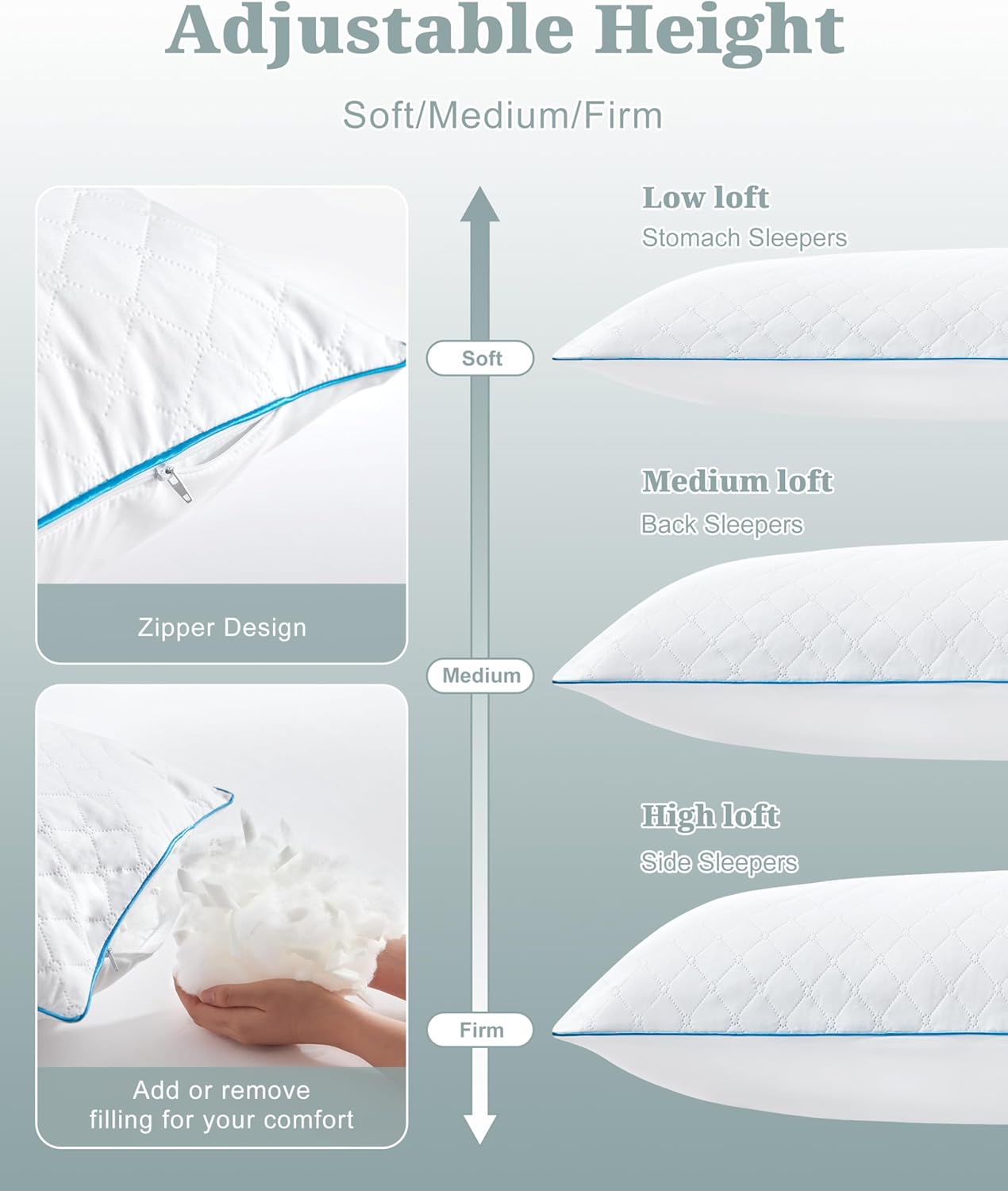 YZ HOME Long Body Pillow for Adults - Firm Body Pillow Insert with Shr