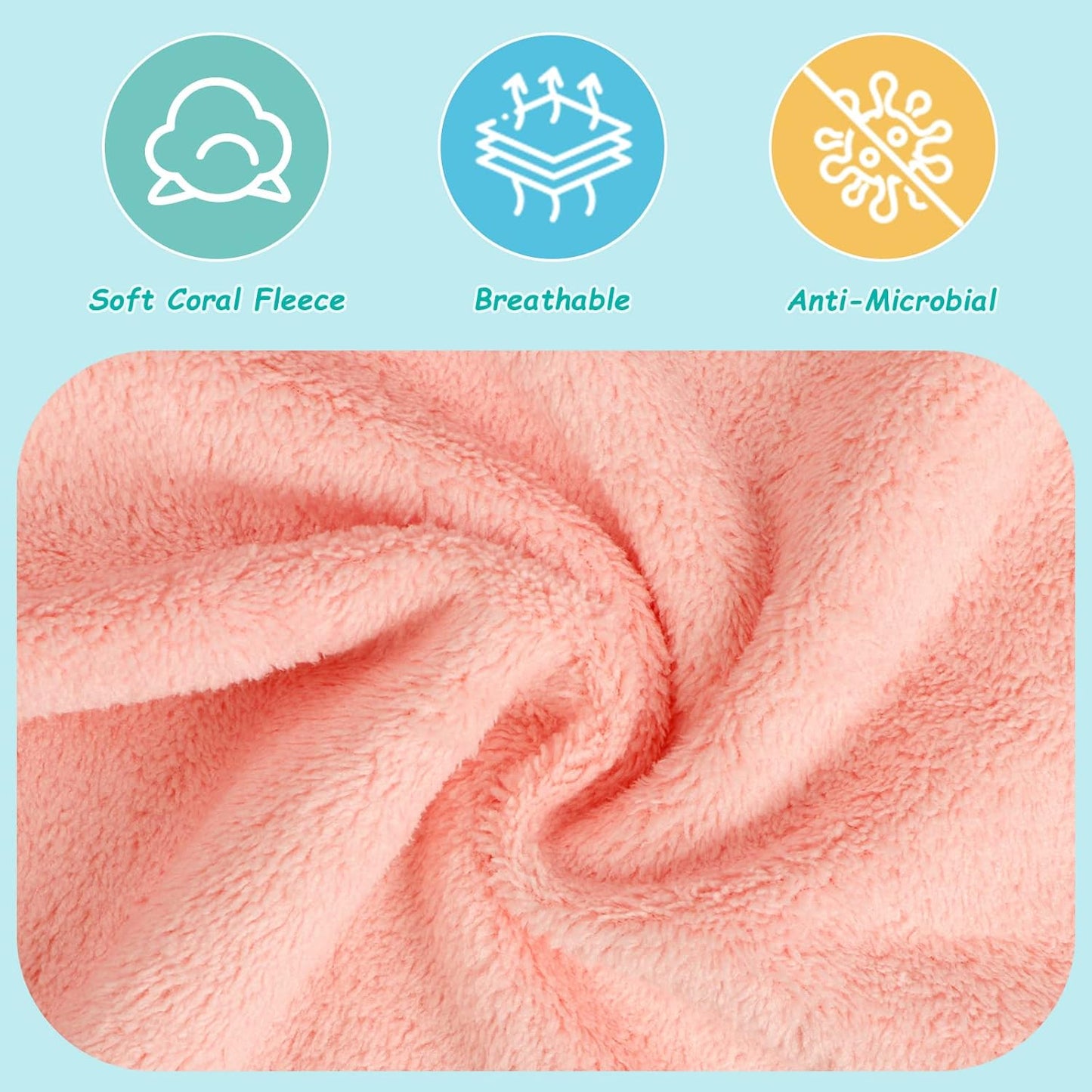 HOMEXCEL Baby Washcloths 24 Pack-Microfiber Coral Fleece Baby Bath Fac