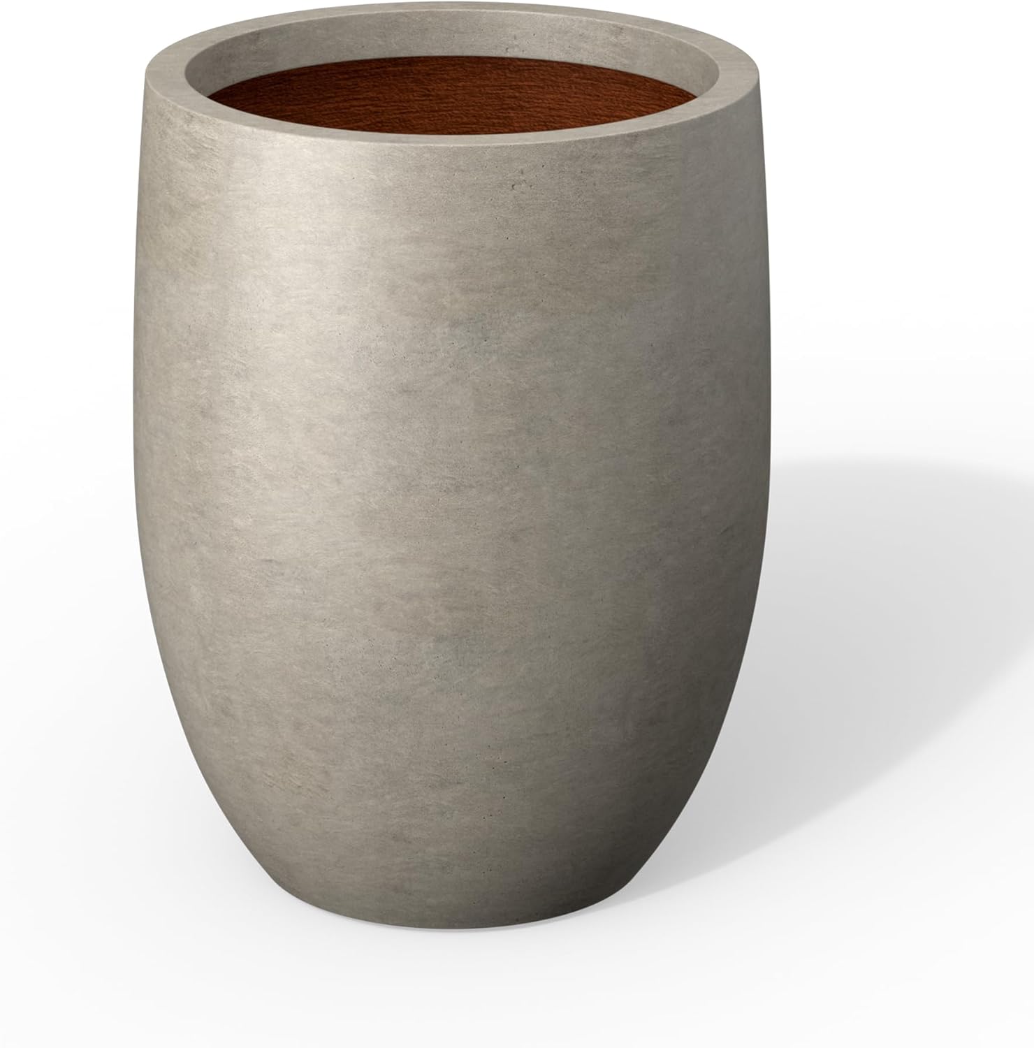 Kante 11.8 Inch Tall Concrete Planter, Large Indoor Outdoor Plant Pot 
