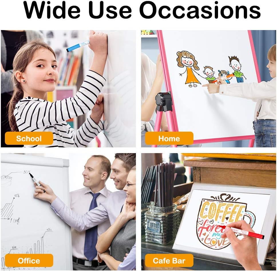 Shuttle Art Magnetic Whiteboard Markers, 20 Pieces Fine Tip and Eraser