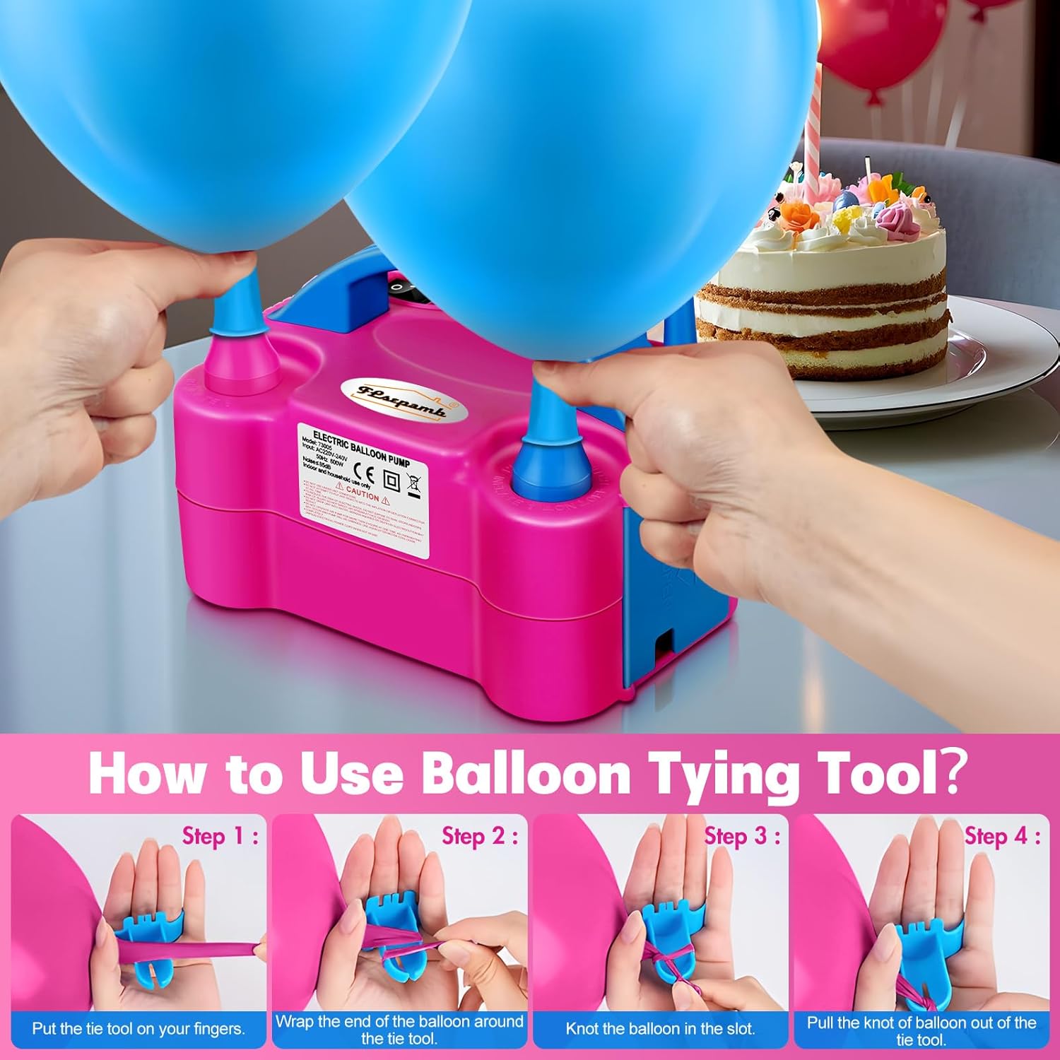 FLSEPAMB Balloon Pump, Electric Balloon Pump,Portable Dual Nozzles Ele