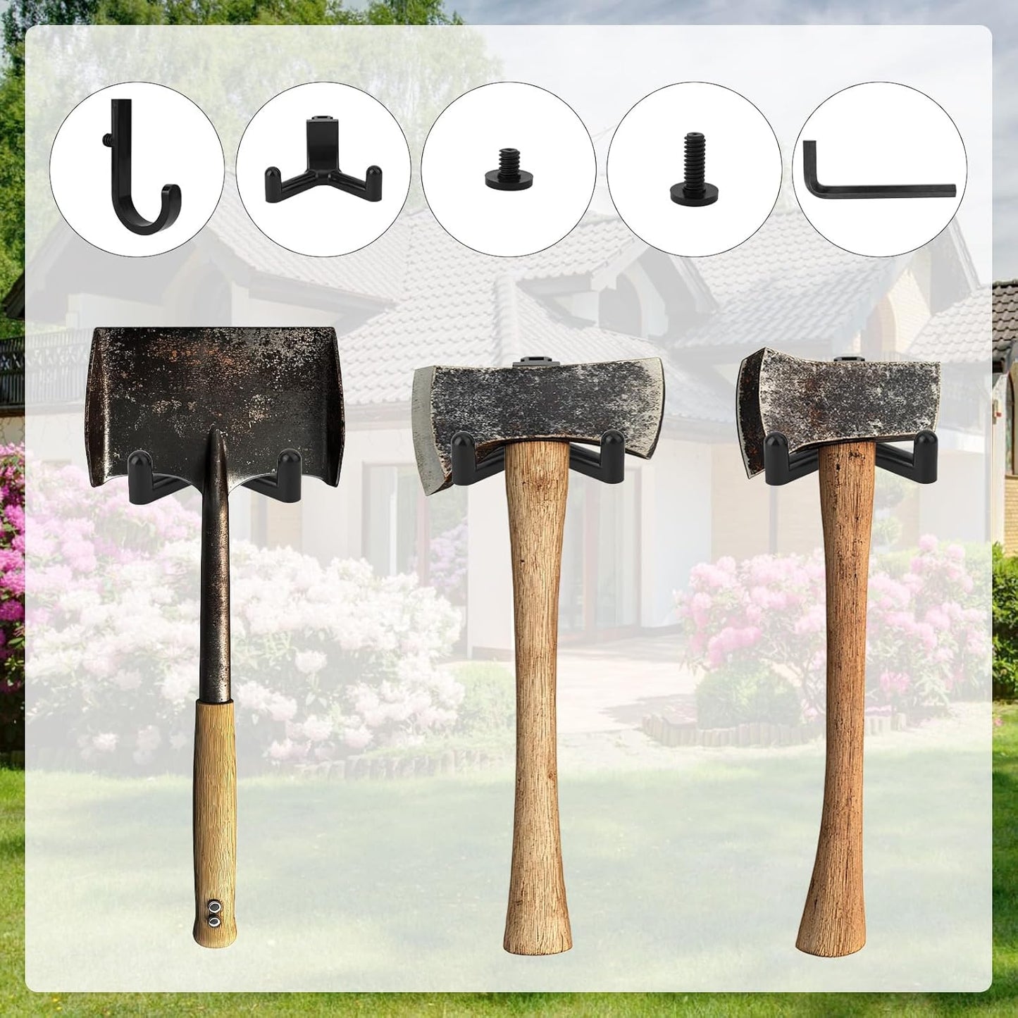 21pcs Tool Storage Hooks, Black J/Y-Shaped Hooks with Screw Wrench Gar