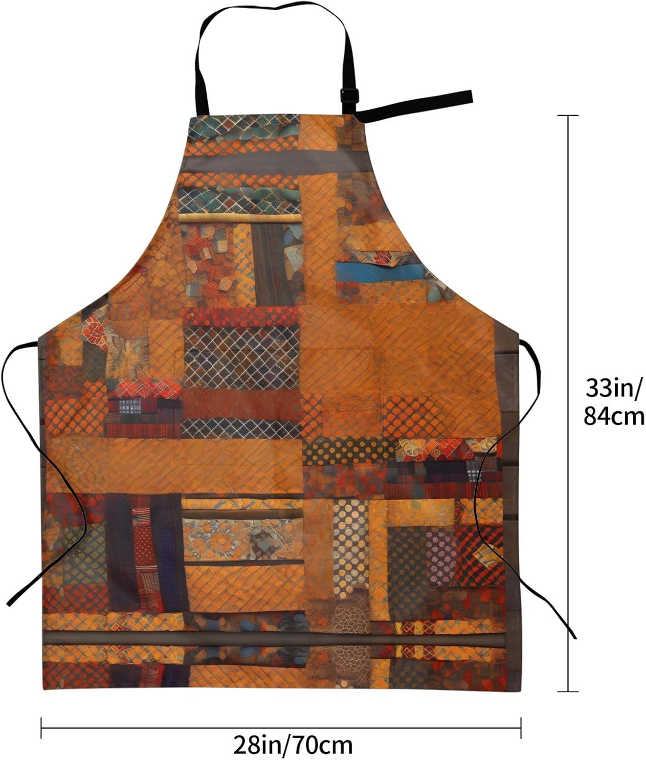 African Textile Patchwork Print Laundry apron 28x33 In Waterproof Kitc