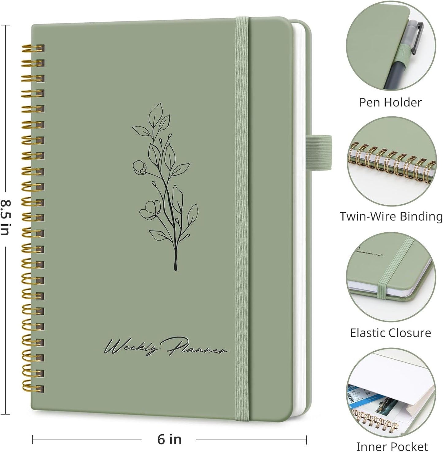 Undated Weekly Planner, Weekly To Do List Notebook with Goal & Habit T