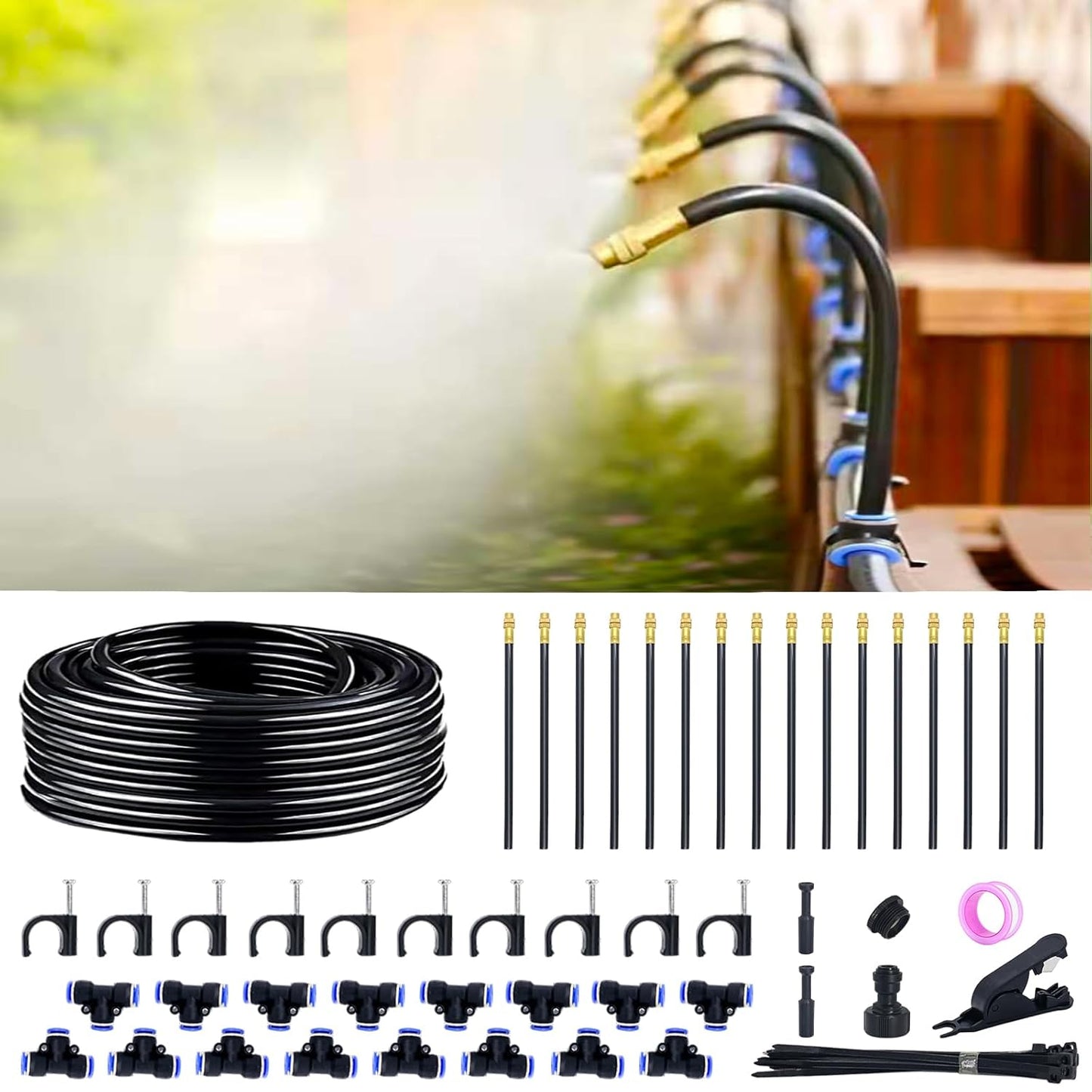 360° Adjustable Drip Irrigation System - 50FT Garden Watering System w