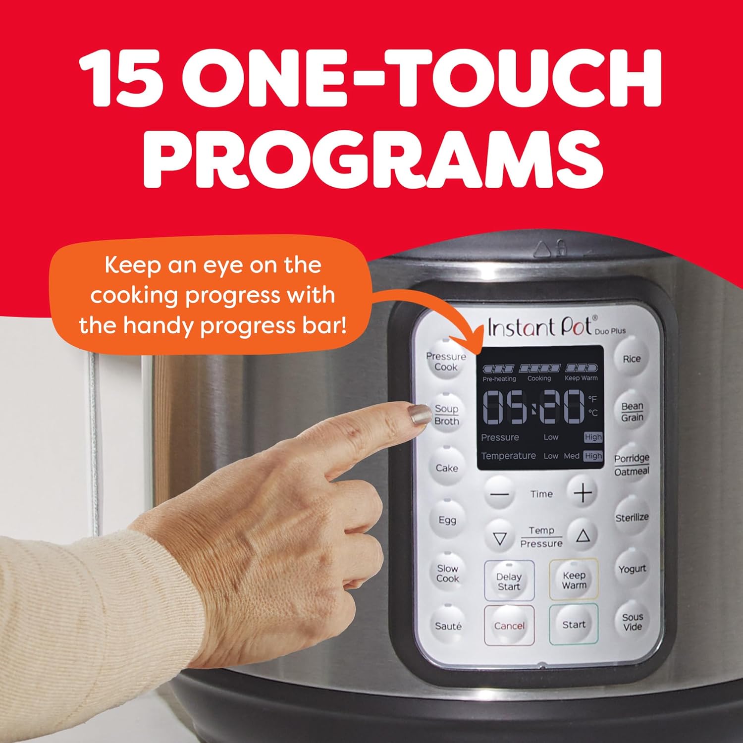 Instant Pot Duo Plus 9-in-1 Multicooker, Pressure Cooker, Slow Cook, R