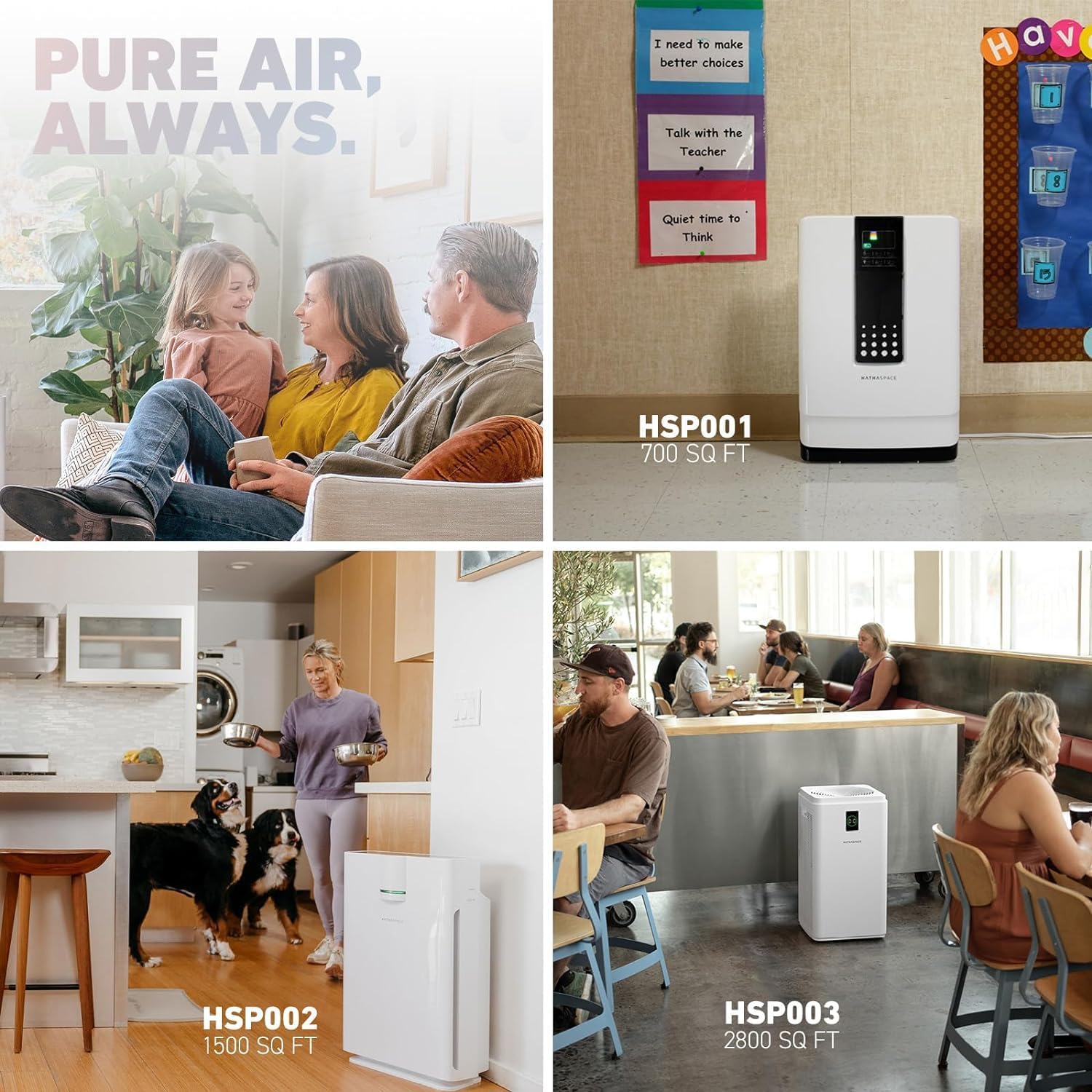 HATHASPACE HSP001 True HEPA Filter Replacement, 4-Stage Air Purifier F