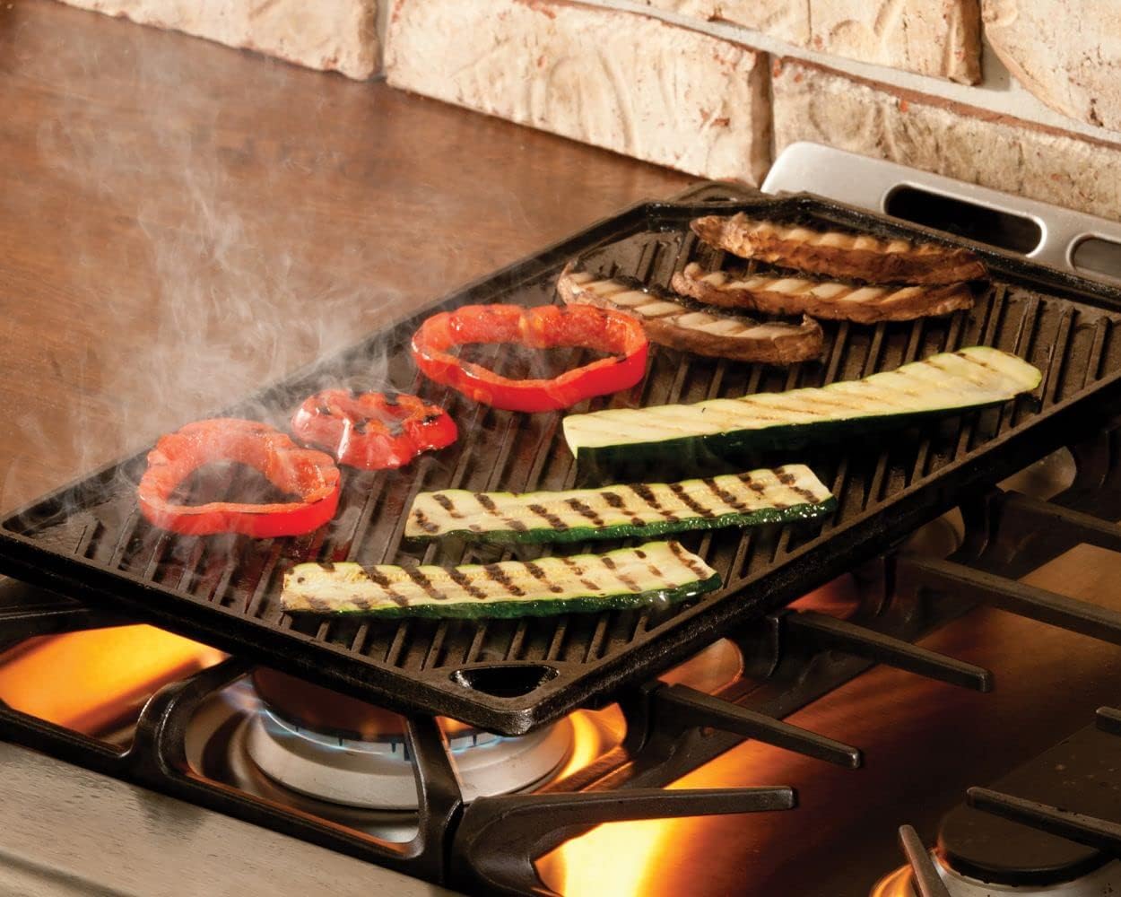 Lodge Double Play Reversible Cast Iron Grill/Griddle - Dual-Sided with