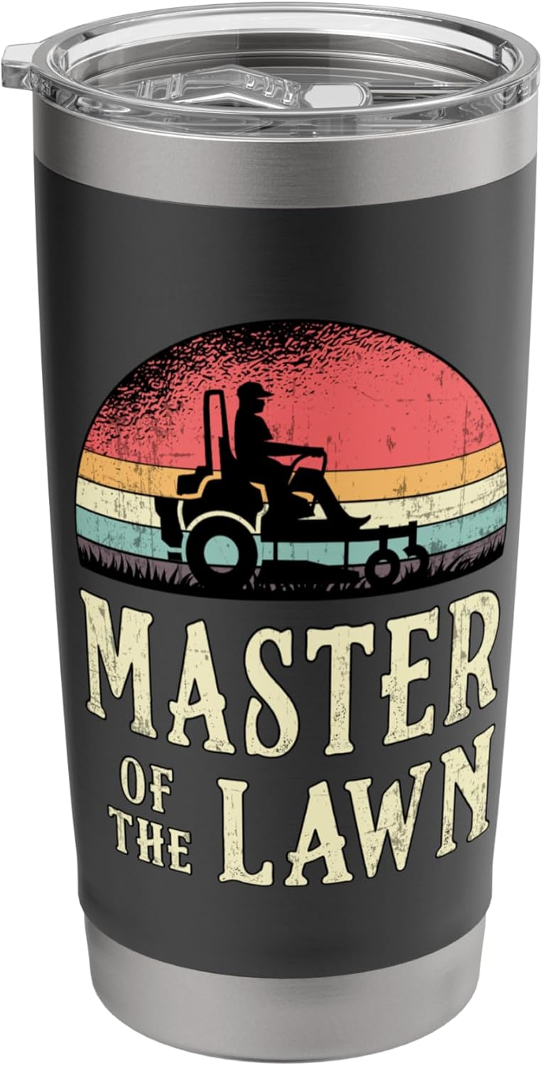 Master Of The Lawn Mower Garden Gardening Retro Lawn Mowing Stainless Steel Insulated Tumbler