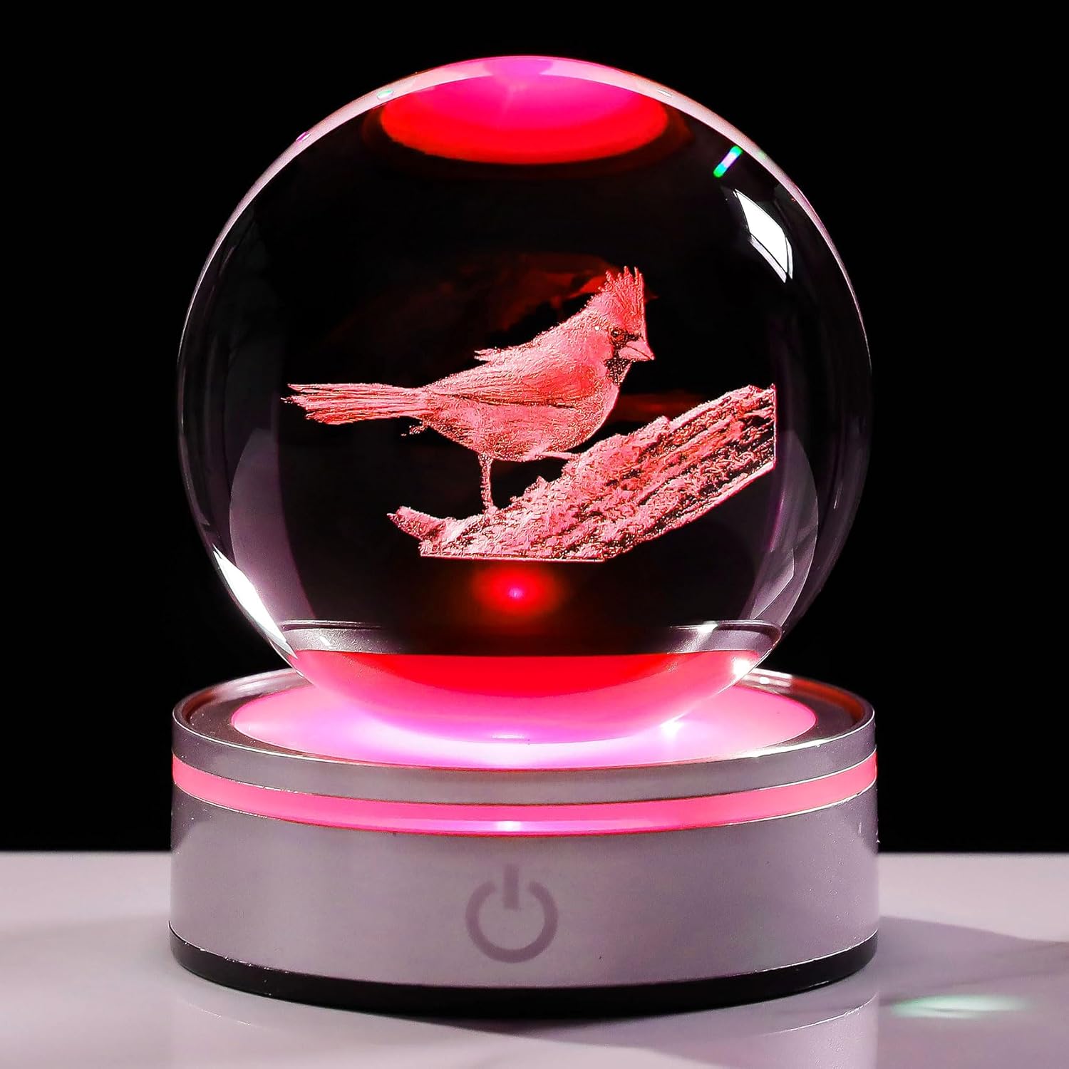 Movdyka 3D Crystal Ball Red Cardinal Gifts for Women Men, Cardinal Mem