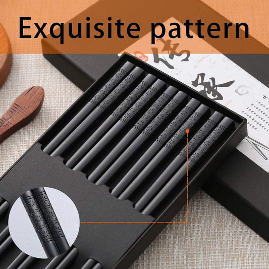 HIWARE 10 Pairs Fiberglass Chopsticks - Reusable Chopsticks Dishwasher