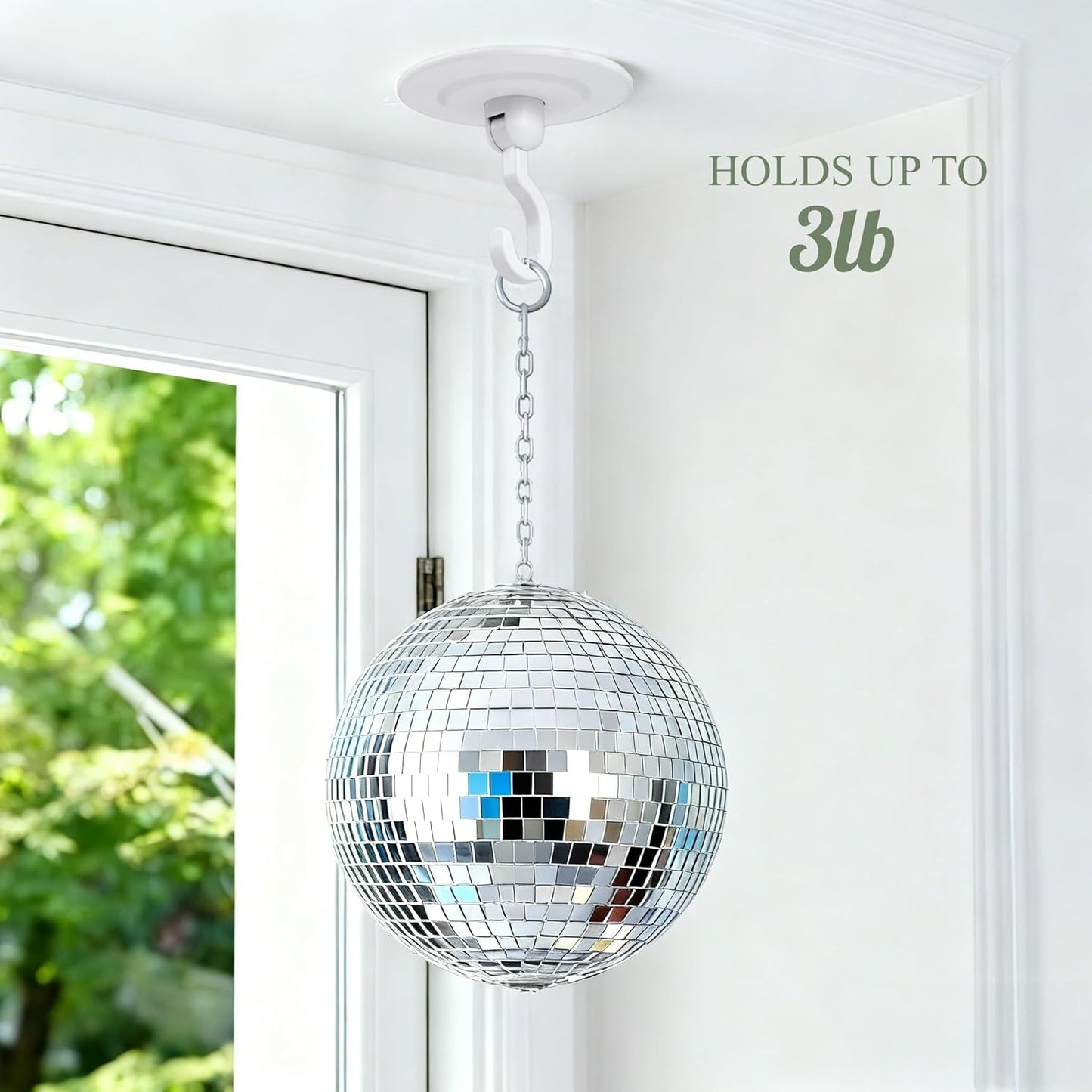 Adhesive Wall & Ceiling Decor Hooks: 4-Pack 3 lbs Heavy Duty No-Drill 