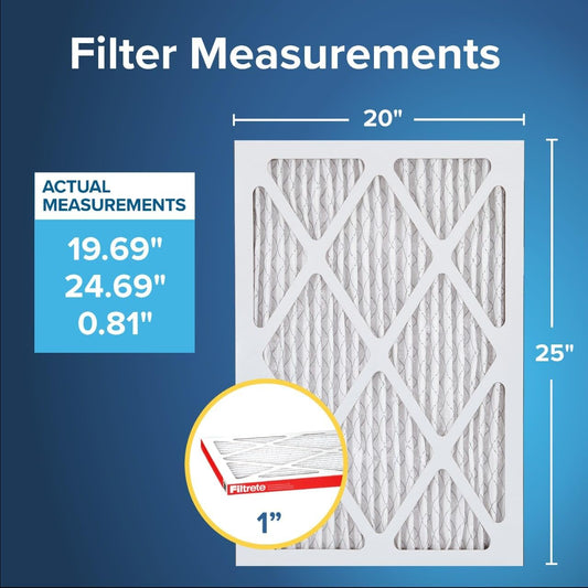 Filtrete 20x25x1 AC Furnace Air Filter, MERV 11, MPR 1000, Micro Aller