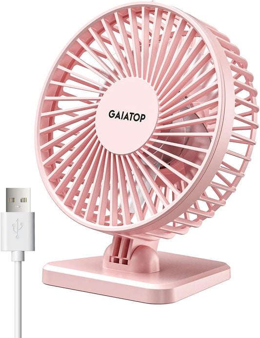 Gaiatop USB Desk Fan, Small But Powerful, Personal Portable Quiet 3 Sp
