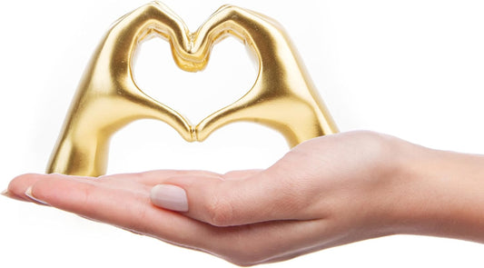 Small Heart Hands Sculpture Decor for Living Room Bedroom Bookshelf Co
