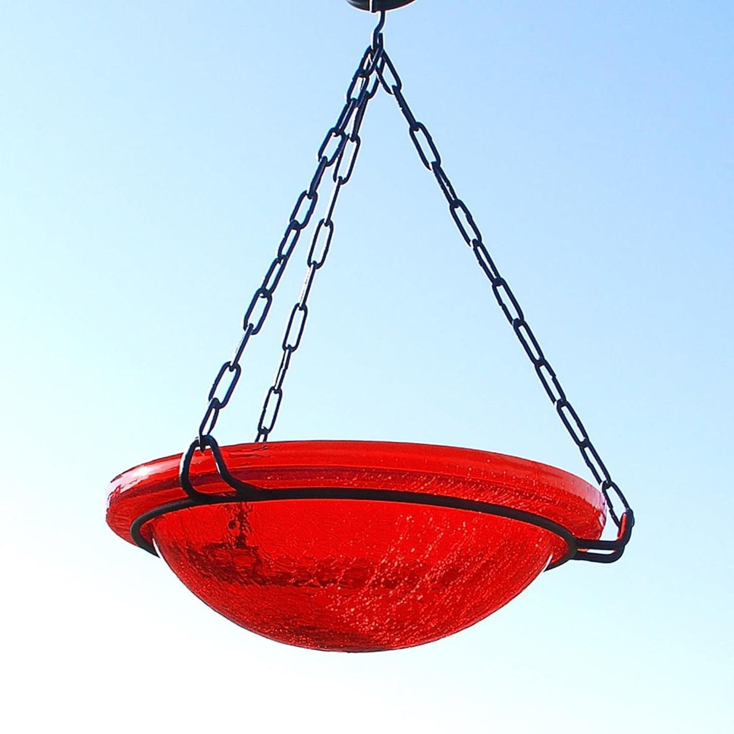 12" Red Hanging Birdbath