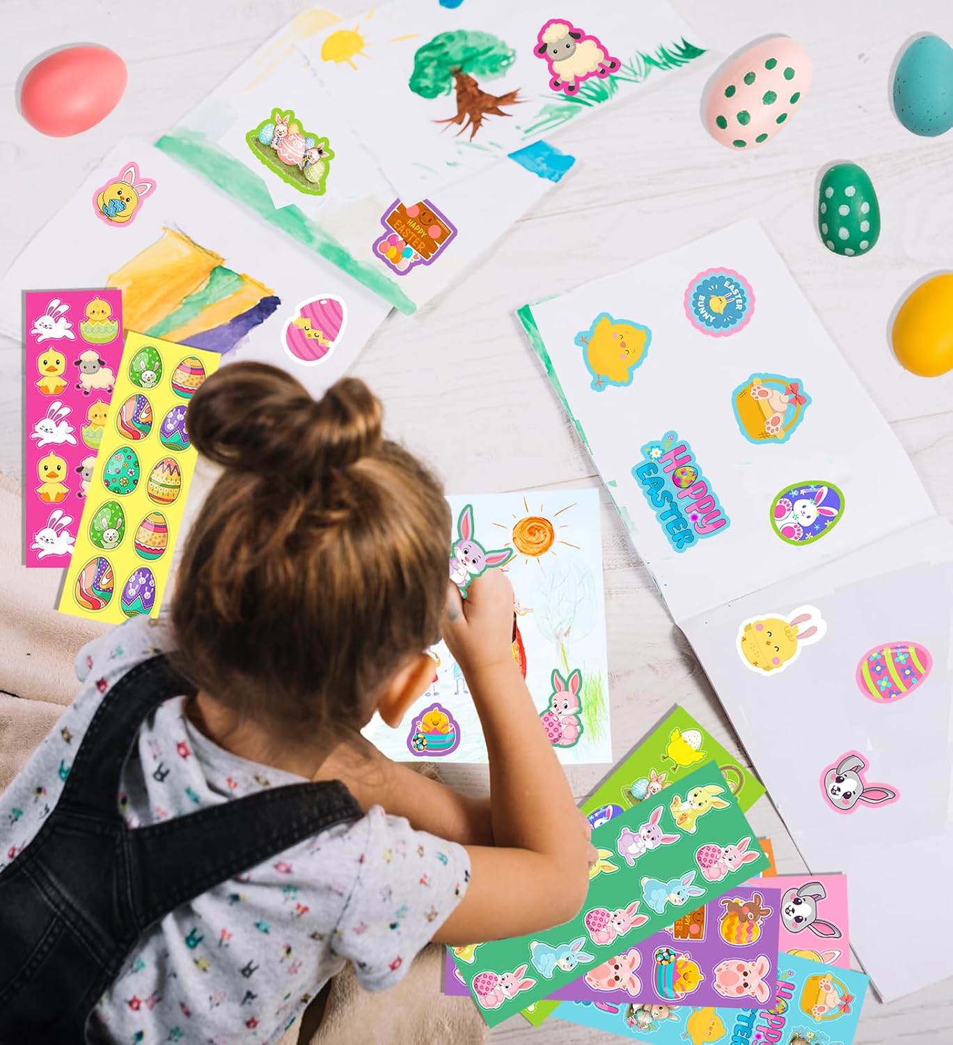Easter Stickers for Kids - 400 Pcs Easter Basket Stuffers | Easters Gifts Decorations for Egg,Easters Crafts Activities Party Favors for Boys Girls Teens Adults