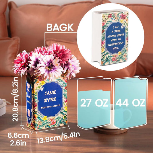 Book-Shaped Vase for Flowers, Ceramic Book Planter Pot, Bookshelf Vase for Flowers, Teacher Appreciation, Cute Bookshelf Decor, Pot Planter Bookends, Art Deco Style Piece, Unique Vases