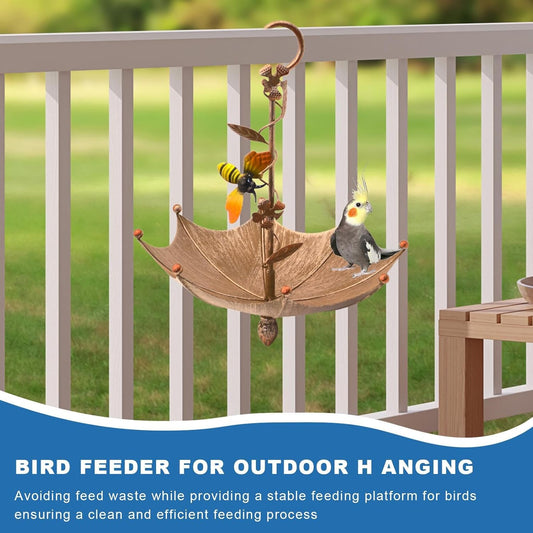 Bird Feeders - Hangable Umbrella Shaped Hummingbird Food Tray for Outd