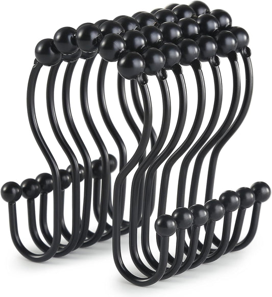 Goowin Shower Curtain Hooks, 12 Pcs Shower Curtain Rings, Stainless St