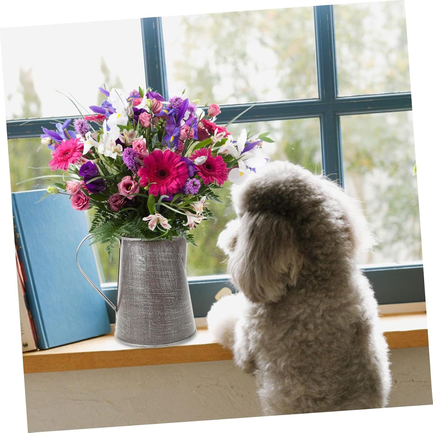 BESTOYARD Retro Iron Flower Pot Pitcher Flower Holder Home Decoration 