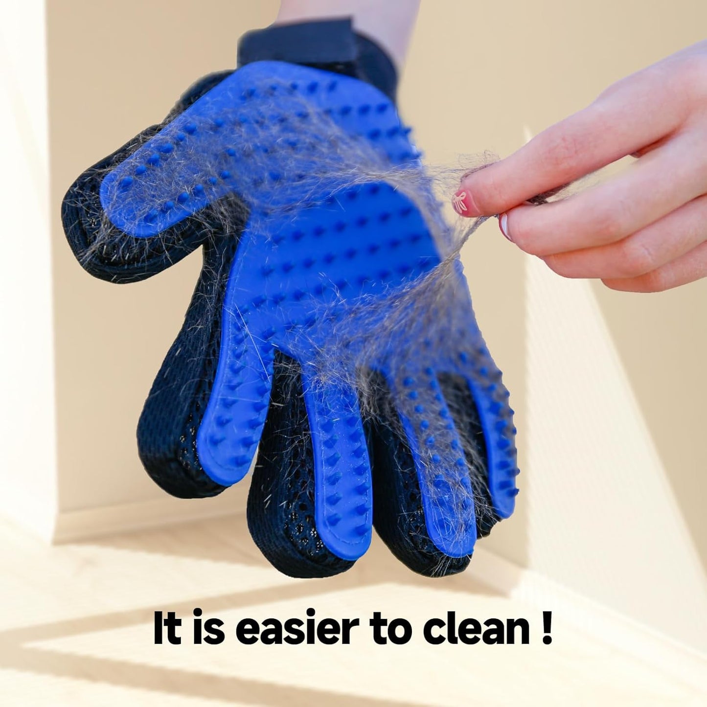 Pet Hair Removal Glove for Dogs & Cats, 2-in-1 Deshedding Brush & Mass