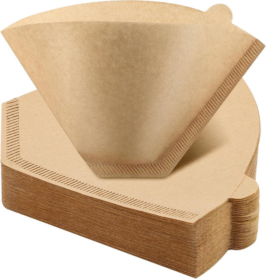 100Pcs Coffee Filters #4, Unbleached Natural Coffee Filters 8-12 Cup, Disposable Coffee Filters, 4 Cone Paper Compatible with Ninja Coffee Maker, Pour Over and Drip Coffee Maker