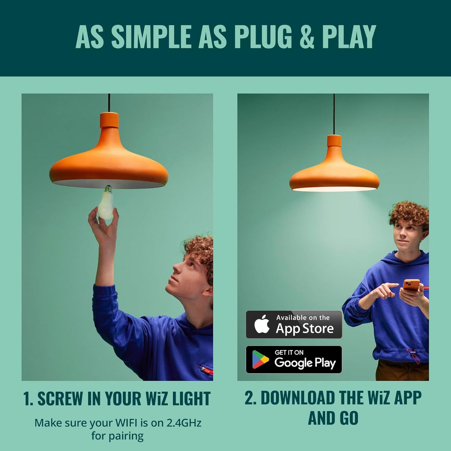 WiZ Connected LED 스마트 전구, 일몰에서 일출 자동화 + 모션 감지 + 음성 또는 앱으로 제어, 풀 컬러 A19