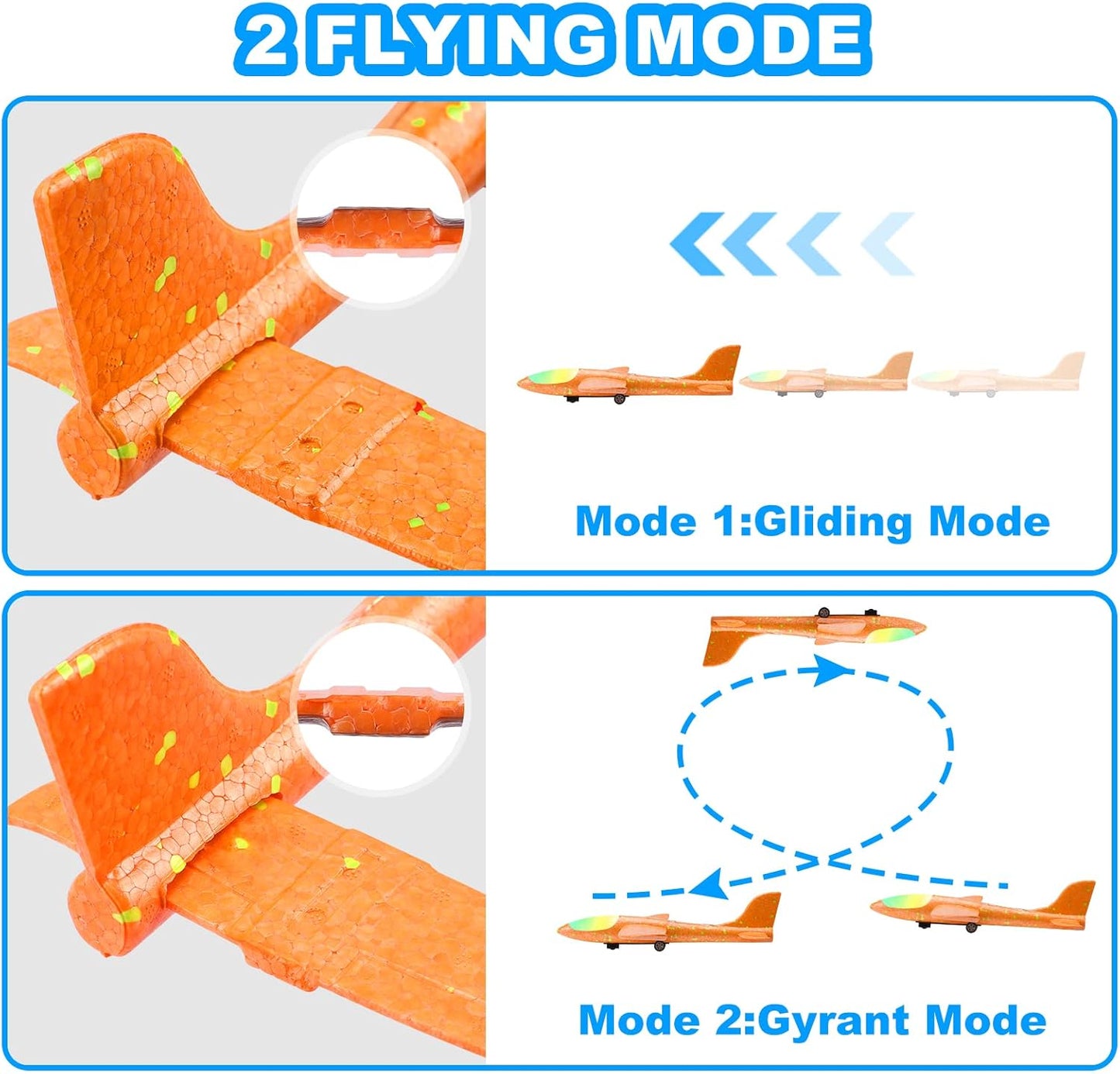 Fuwidvia 3 Pack Airplane Launcher Toys, 13.2'' LED Foam Glider Plane T