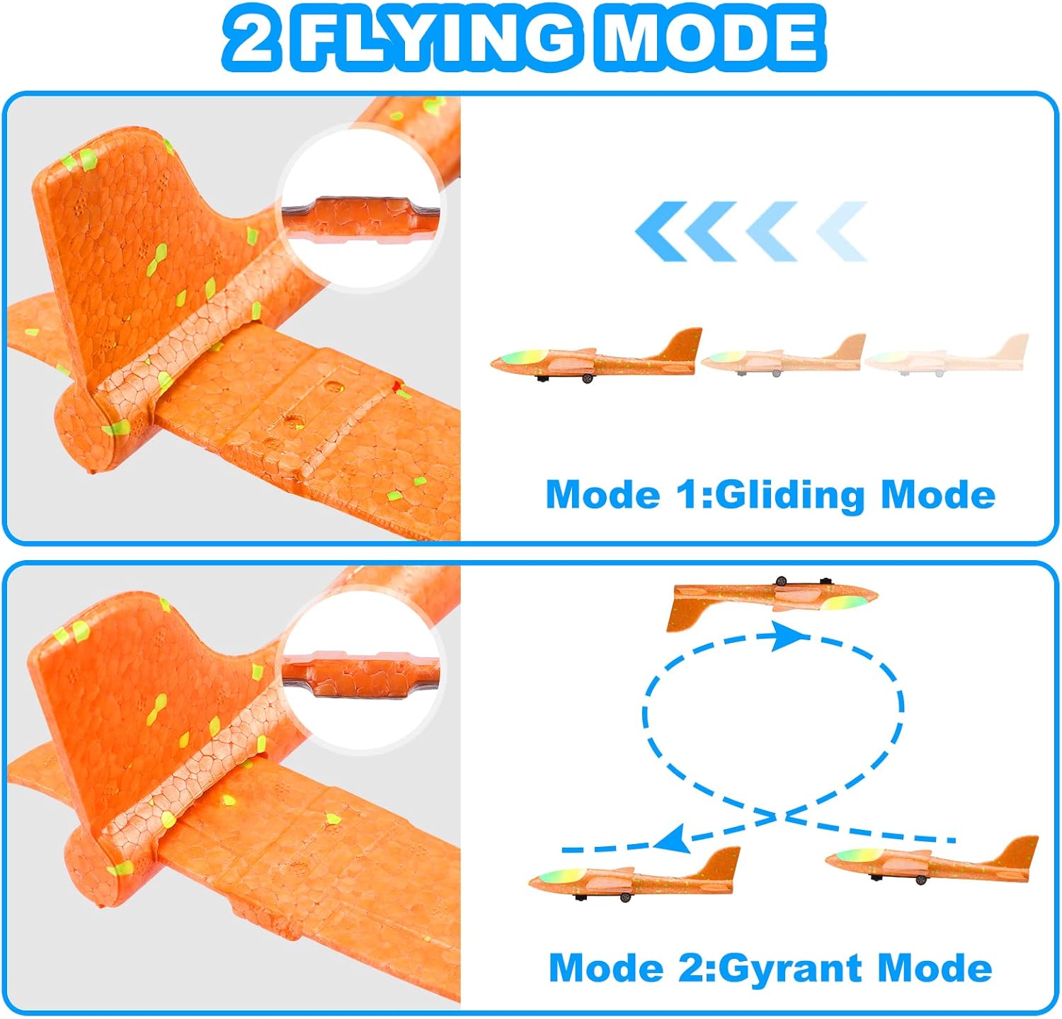Fuwidvia 3 Pack Airplane Launcher Toys, 13.2'' LED Foam Glider Plane T