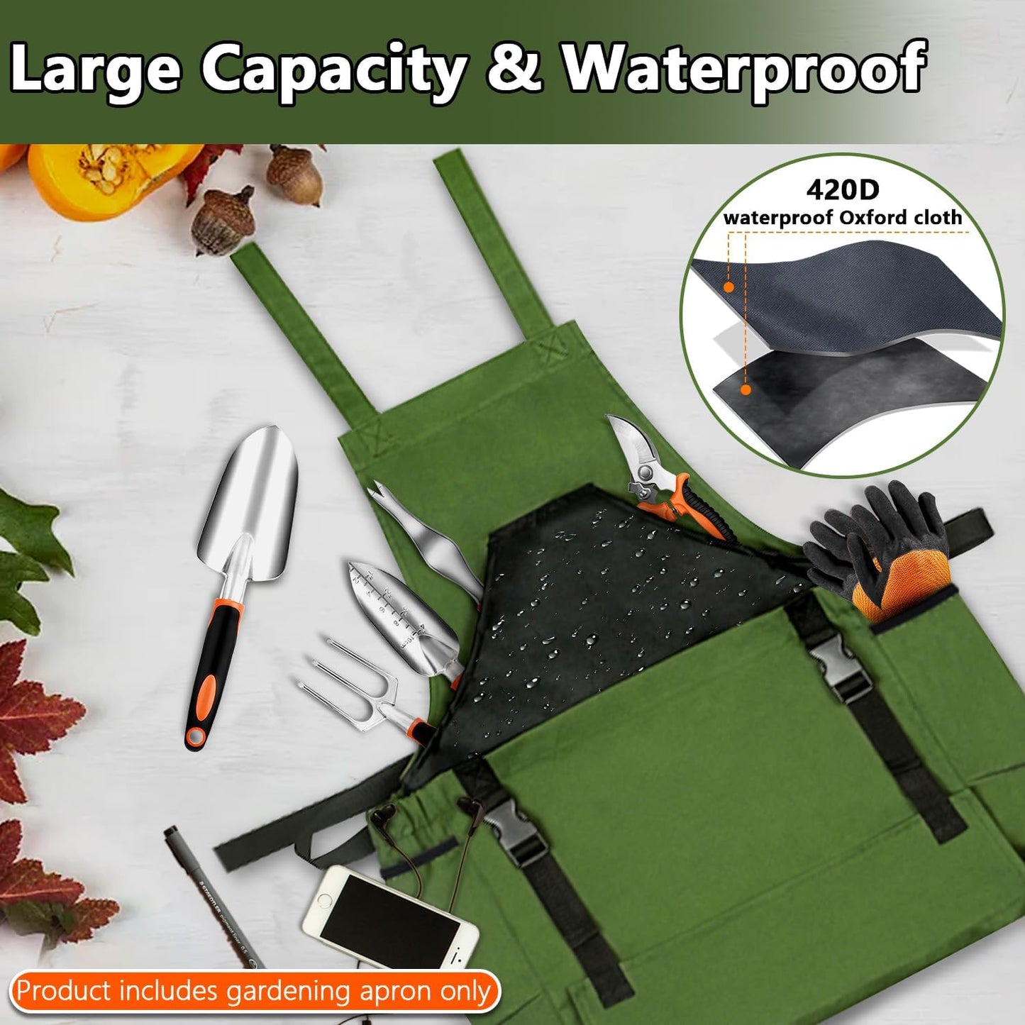 Gardening Apron, Harvest Apron Gardening Gifts for Men Gardening Apron