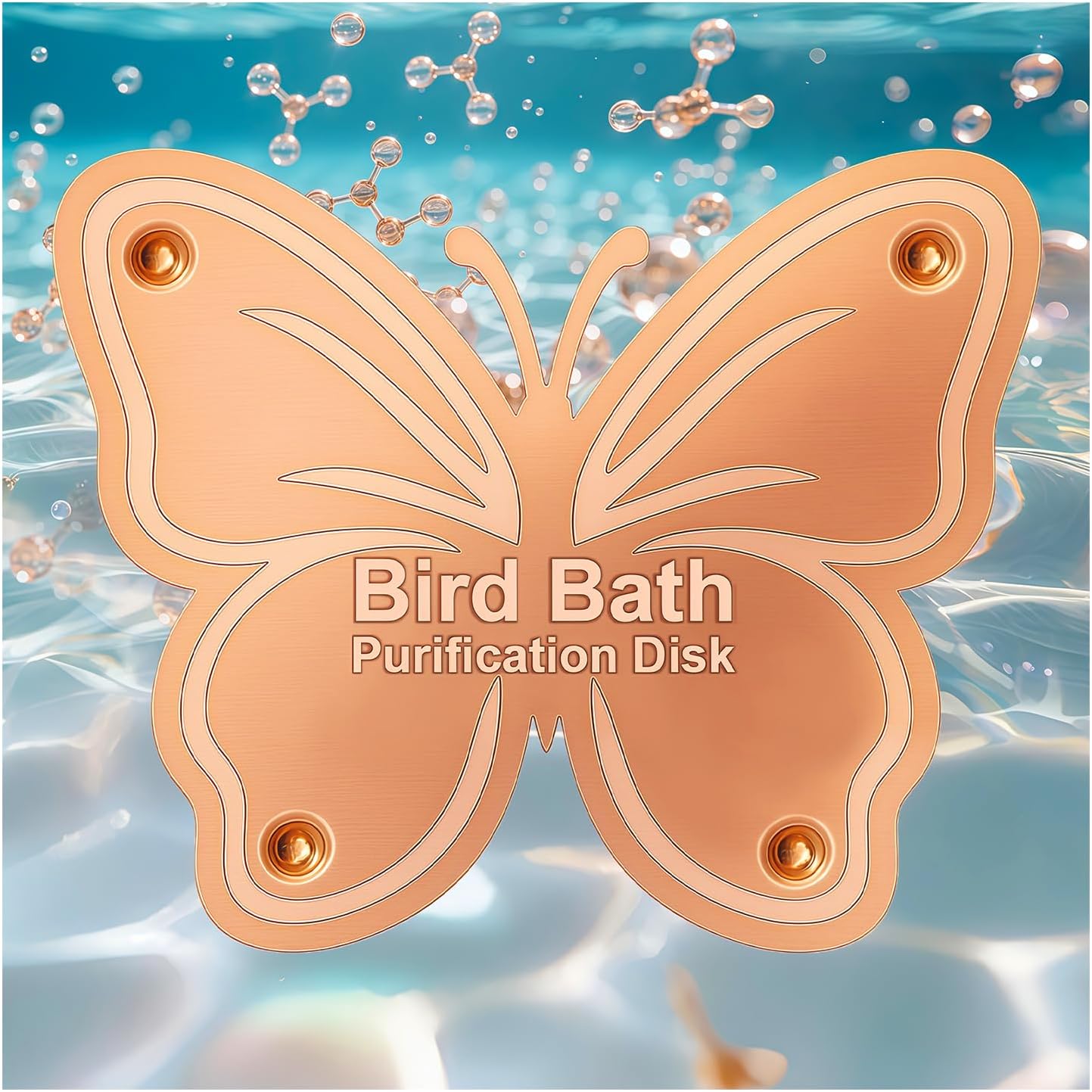 Bird Bath Purification Disk Pure Copper Outside Winter Solar Power Birdbath Hummingbird Water Pedestal Fountain Cleaner Outdoor Feeder Cage Dispenser Heater Ground House Garden Lover Gift
