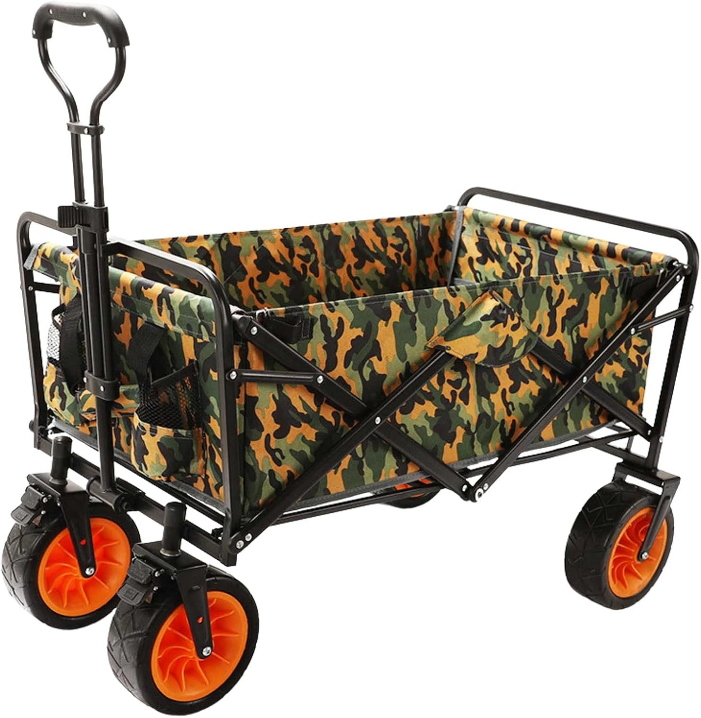 Foldable Wagon Cart All Terrain Outdoor Cart Portable and l Beach Wagons with Big Wheels Suitable for Camping Beach Travel Gardening