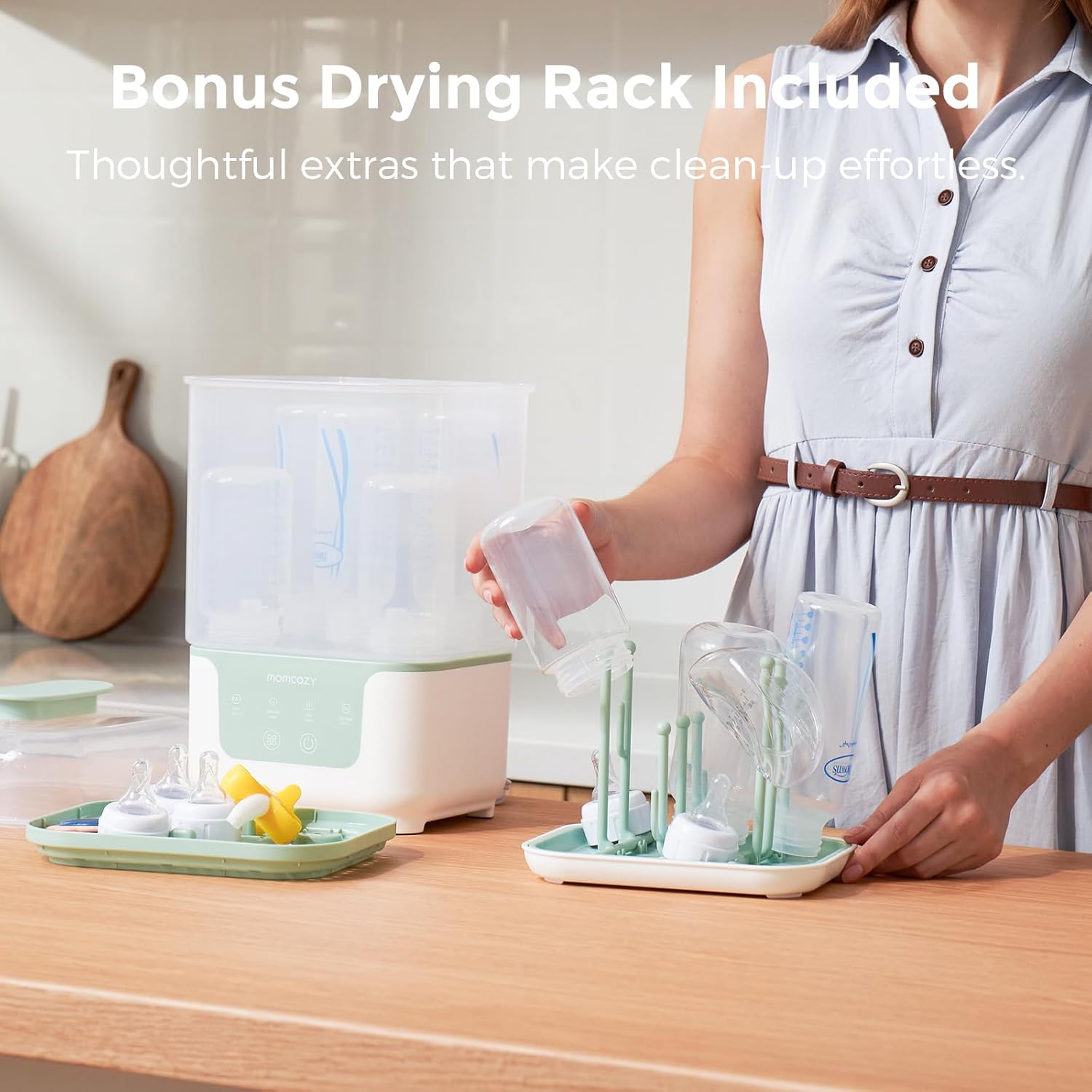 Momcozy Bottle Sterilizer and Dryer, Modular Nesting Space Saving Desi