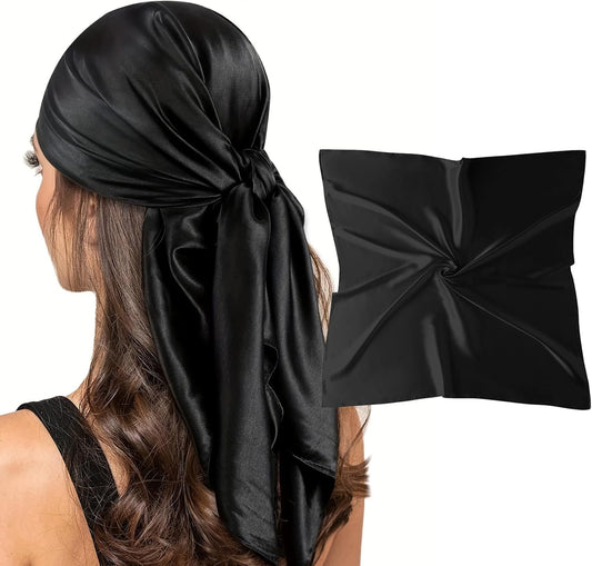 vimate 35" Square Silk Like Head Scarf - Women's Fashion Satin Scarf B