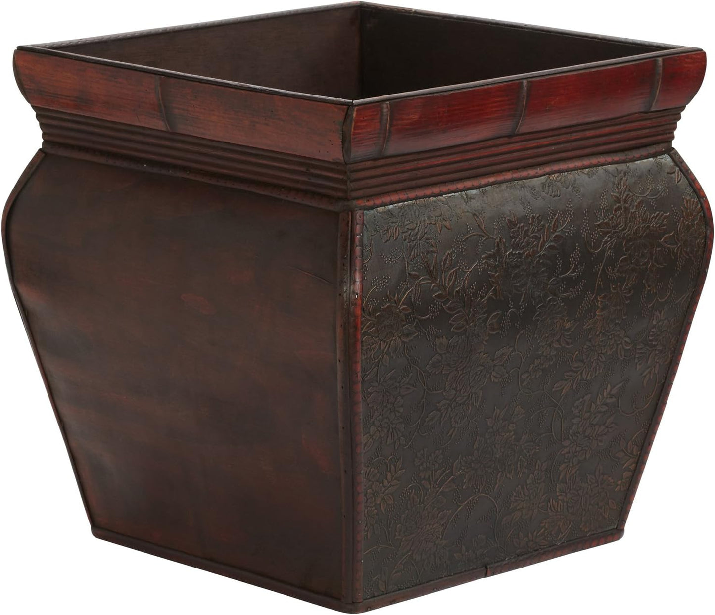 Nearly Natural 0523 Square Planters with Rim (Set of 4) Brown