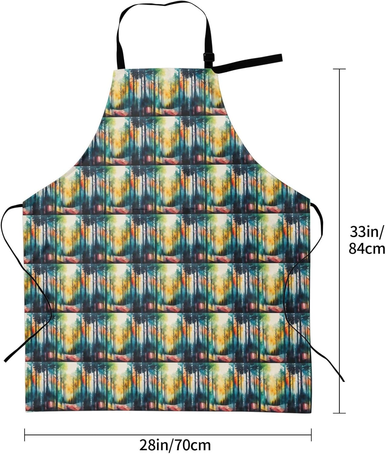 YANYU Tree Art Print 28x33 In Kitchen Apron Stylish Chef Apron with Po