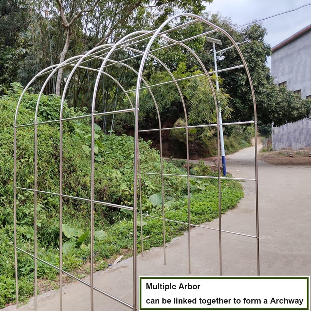 Stainless Steel Garden Arch - Heavy Duty Weatherproof Trellis for Climbing Plants, Roses & Vegetables - 230/240 cm Indoor/Outdoor Support Archway Decor (Size: 1.5 * 2)