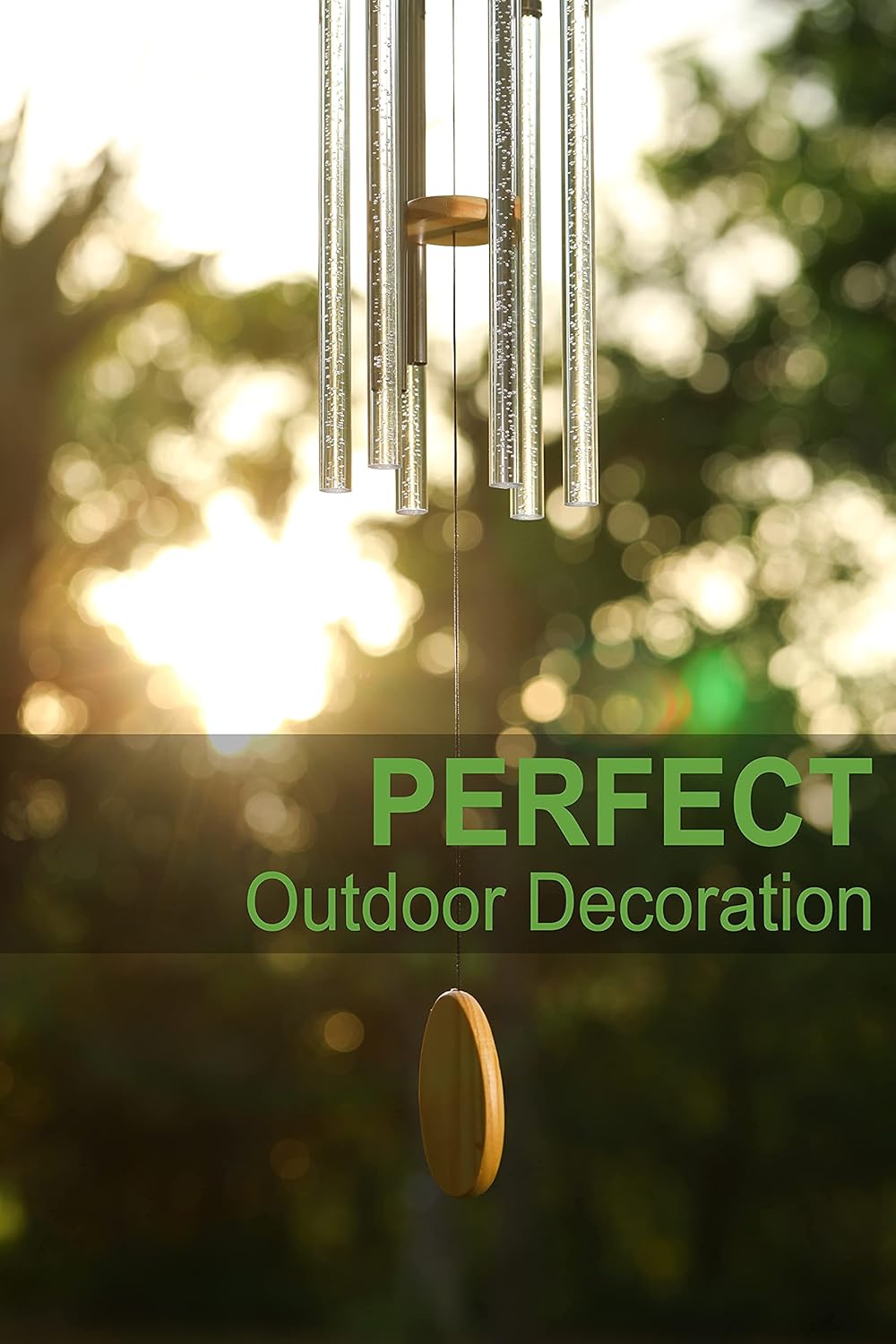 Solar Wind Chimes for Outside, DesGully 6 LED Tubes Color Changing Out