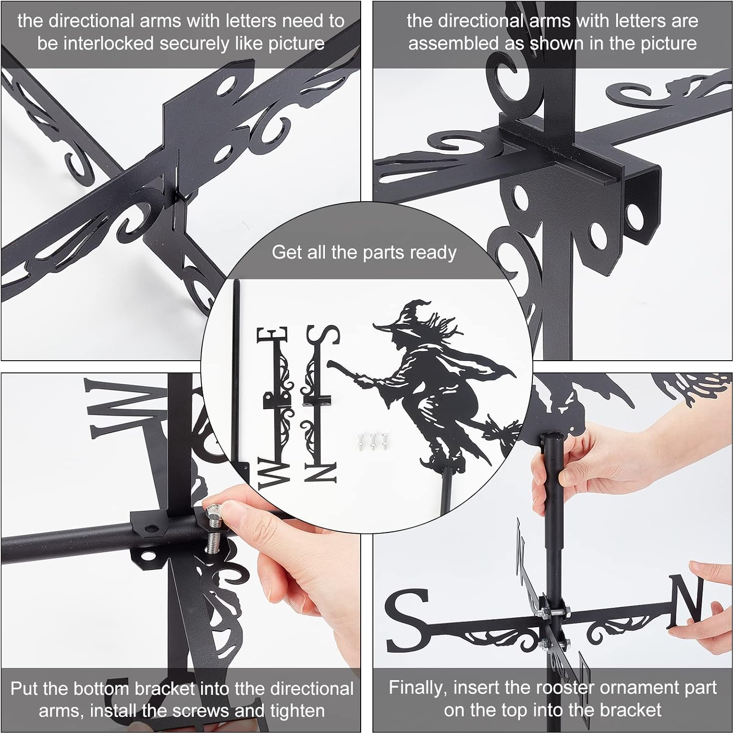 SUPERDANT Rooster Weather Vane Rooftop Rooster Animals Wind Vanes Retr