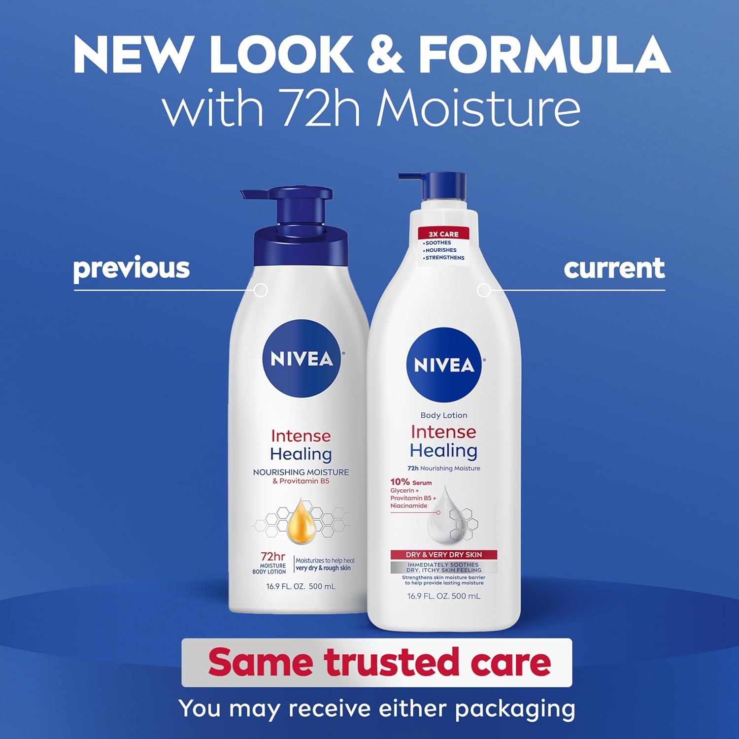 NIVEA Intense Healing Body Lotion for Very Dry, Itchy Skin with Glycer