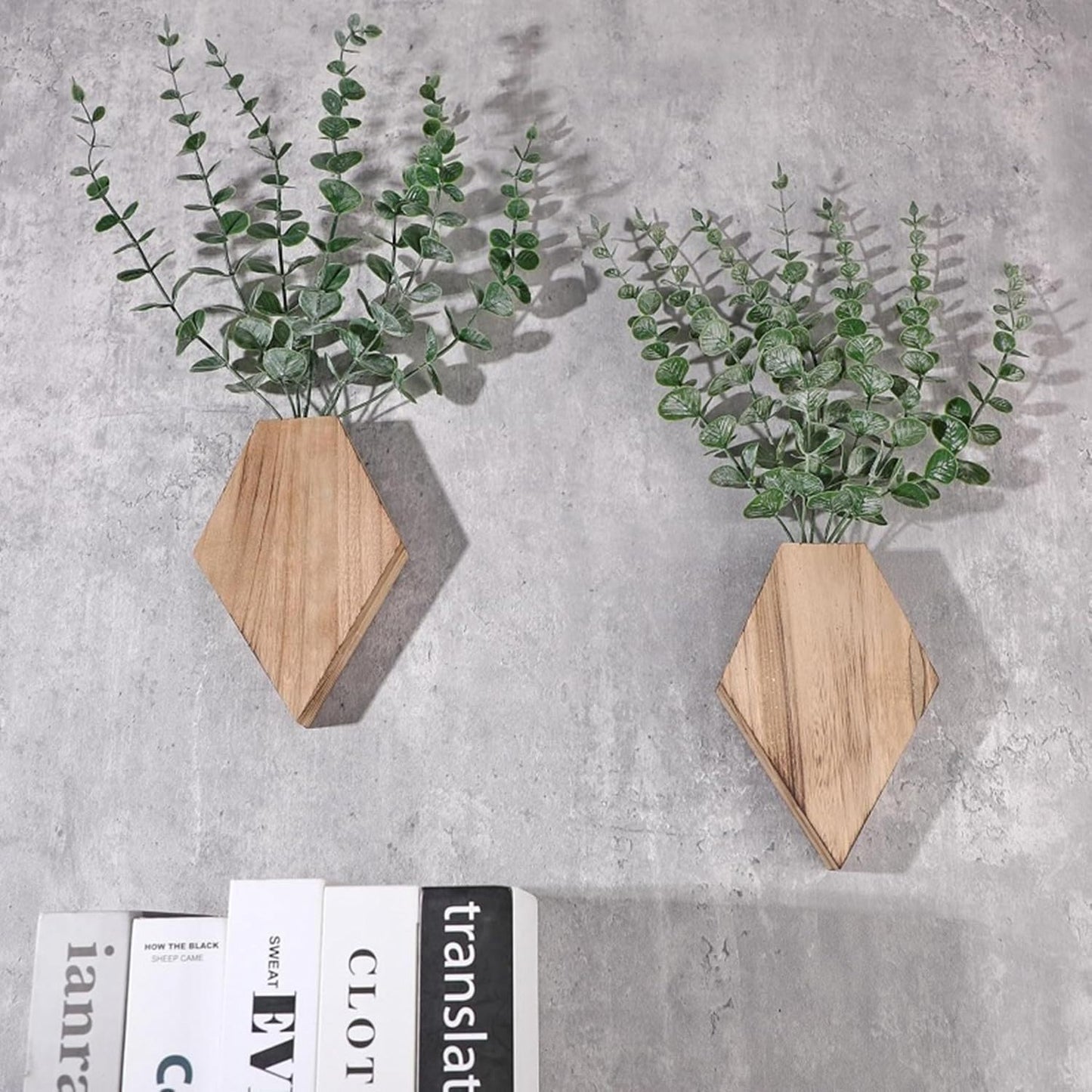 2PCS Wood Wall Planter, Farmhouse Wall Decor Wood Planters for Dried F