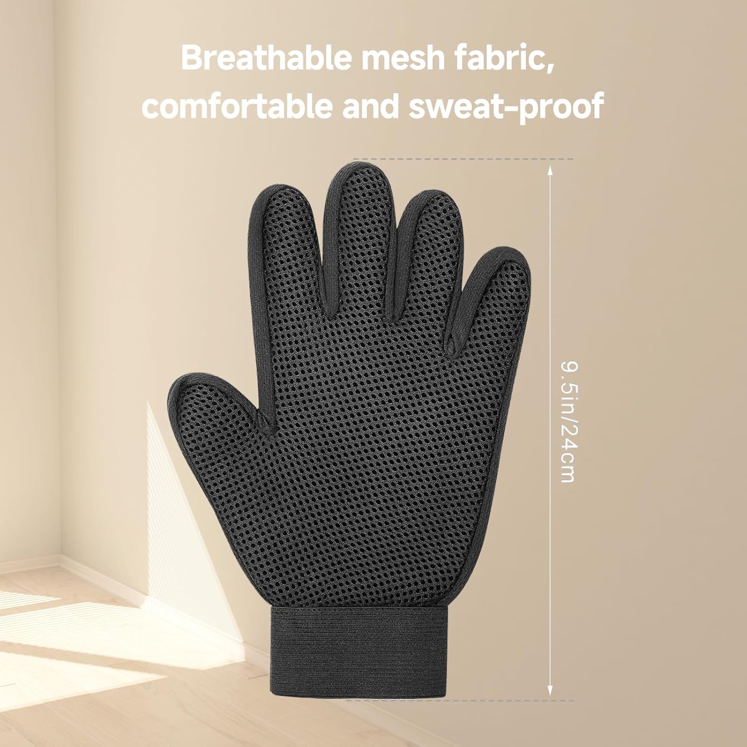 Pet Hair Removal Glove for Dogs & Cats, 2-in-1 Deshedding Brush & Mass