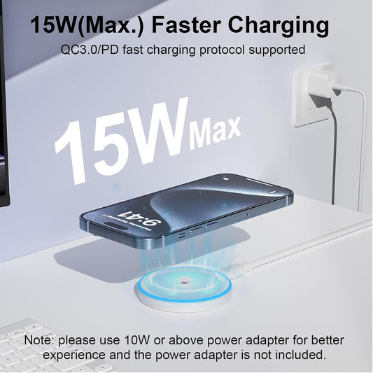 MagSafe Charger 2 Pack 15W Magnetic Wireless Charger Fast Charging Pad