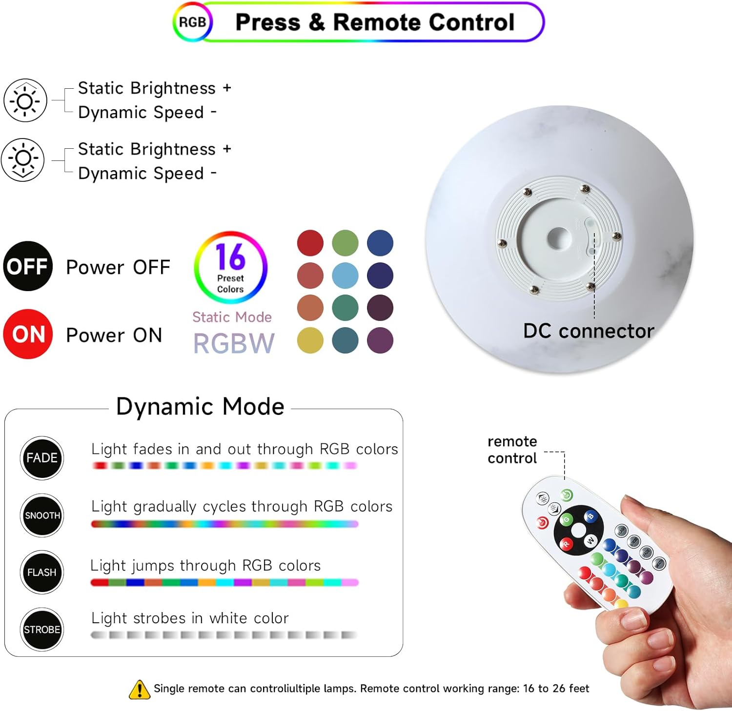 Indoor Outdoor Waterproof Light Up Sphere with Remote, LED Night Light