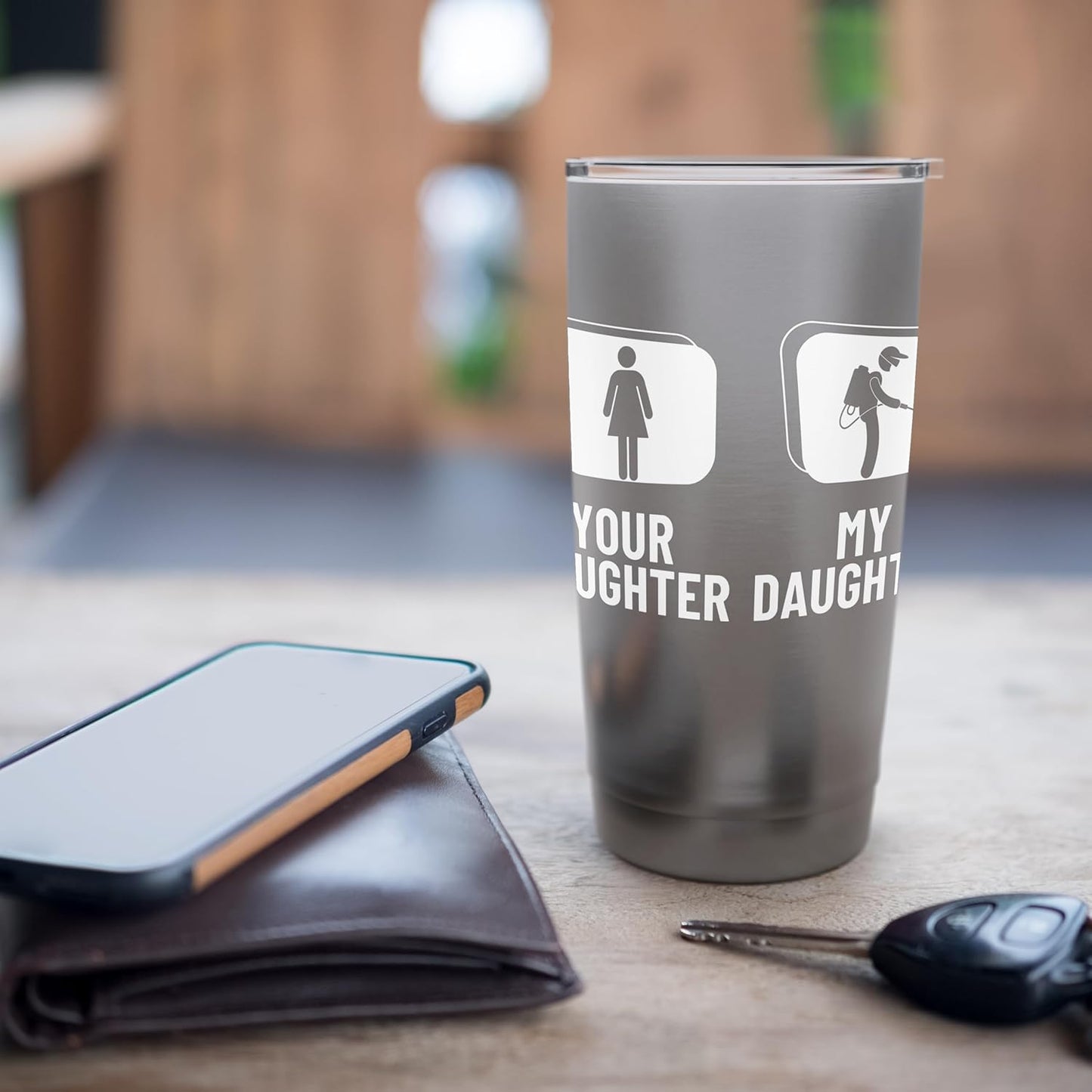 Pest Control Your Daughter My Daughter Funny Exterminator Stainless Steel Insulated Tumbler